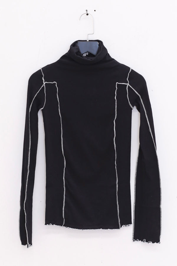 BASERANGE Turtleneck T-shirt Sweater TTOMT Collection Organic Cotton Portugal BAS-TTOMT-CR-AU25-MURANO NAVY (UNDYED) (TTOMT-RI-000)